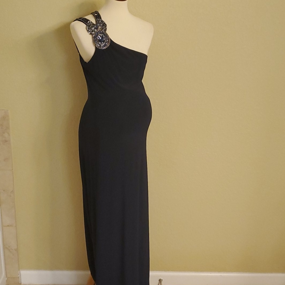 Maternity A Pea In The Pod Navy Blue Maternity Gown Medium